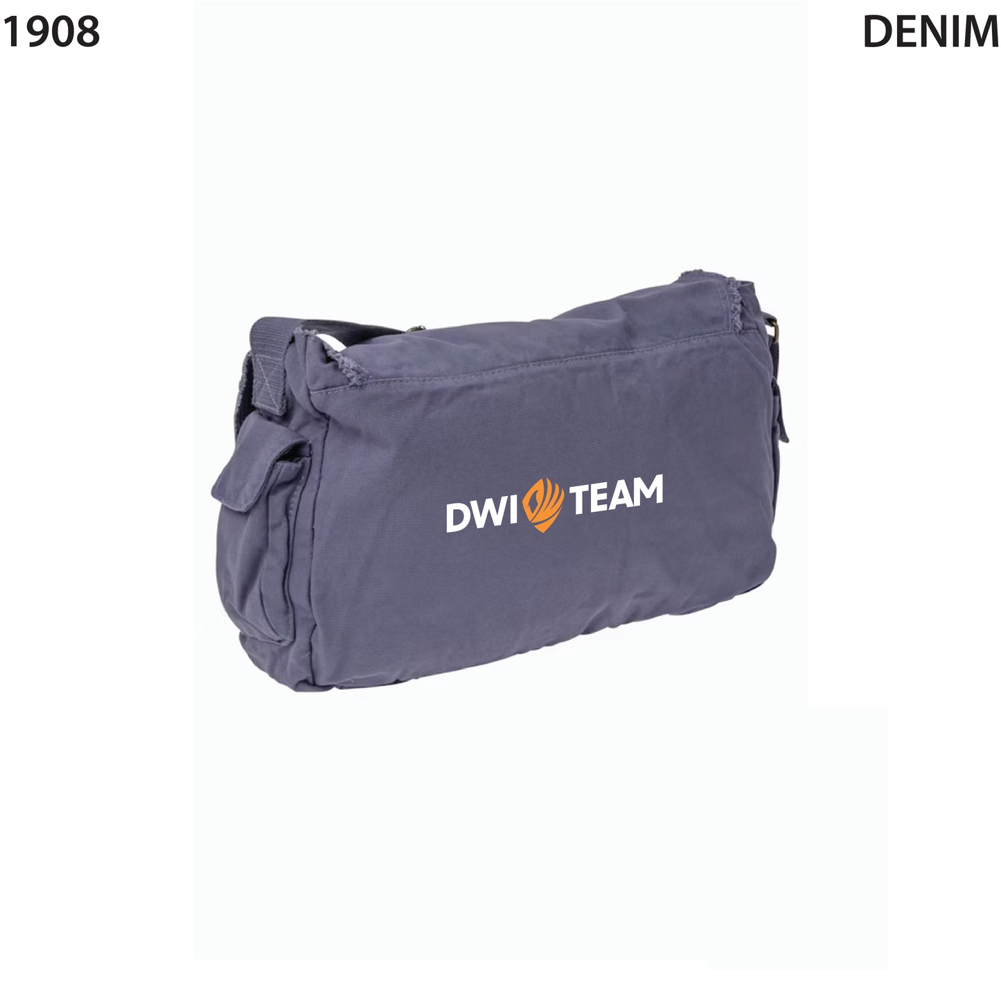 Pigment-Dyed Raw Edge Messenger Bag - 1908